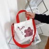Printed canvas children's handbag, cute cartoon illustration shopping bag, girls' crossbody small bag, opening gift details Picture